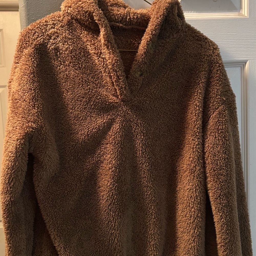 Cozy Brown Fleece Pullover